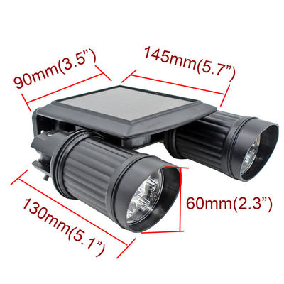 Dual Head LED Outdoor Solar Spotlights IP65 With PIR For Garden Lighting
