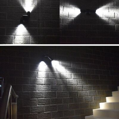 Dual Head LED Outdoor Solar Spotlights IP65 With PIR For Garden Lighting