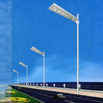 Solar Street Light with LiFePO4 Battery 6000K Color Temp For Pathway IP65 Waterproof