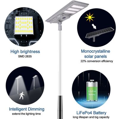 LED Solar Street Light With IP68 Waterproof Shockproof for Mountainous Area Roads
