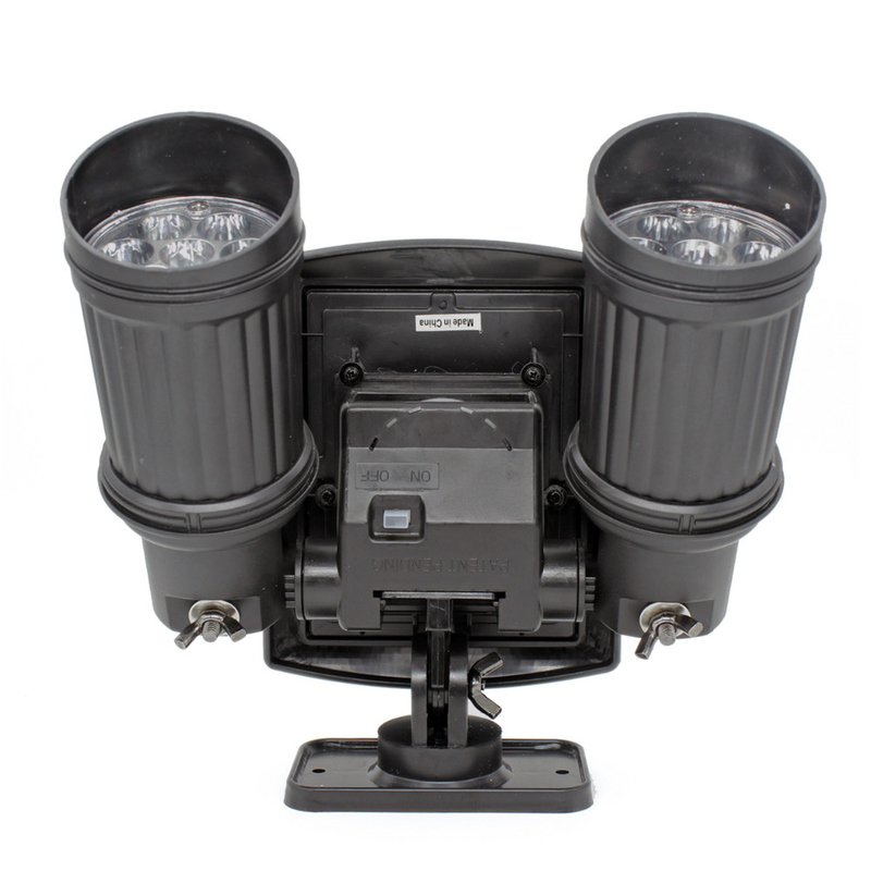 Dual Head LED Outdoor Solar Spotlights IP65 With PIR For Garden Lighting