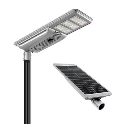 Kualitas Lampu Jalan Tenaga Surya All-in-One 30W–120W – Tahan Air IP65, 2400 Lm, Baterai LiFePO4 dengan Cadangan 3–5 Hari Hujan pabrik